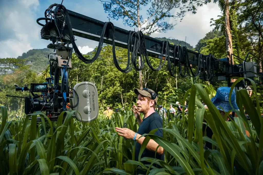Director Gareth Edwards on location for Jurassic World: Rebirth