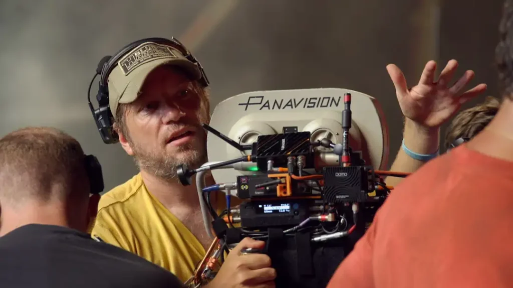 Gareth Edwards shooting Jurassic World: Rebirth on film with Panavision lenses
