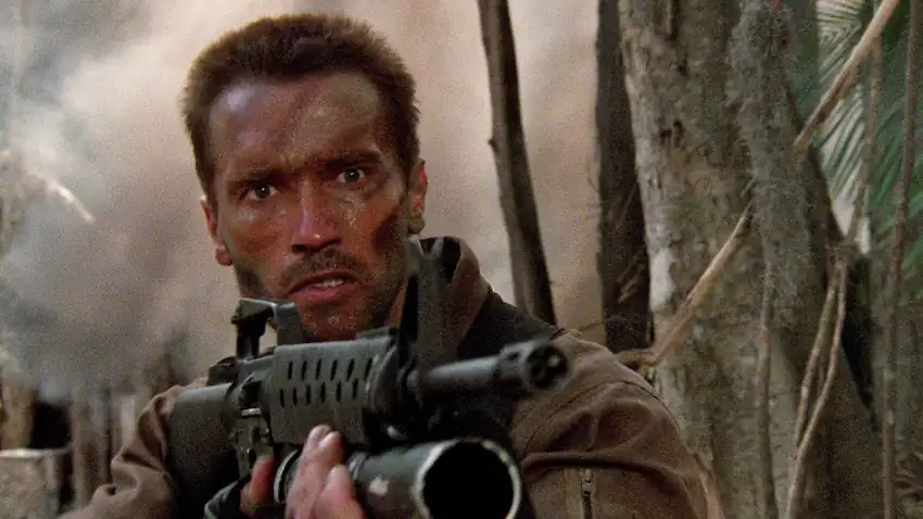 Arnold Schwarzenneger as Dutch in the movie Predator