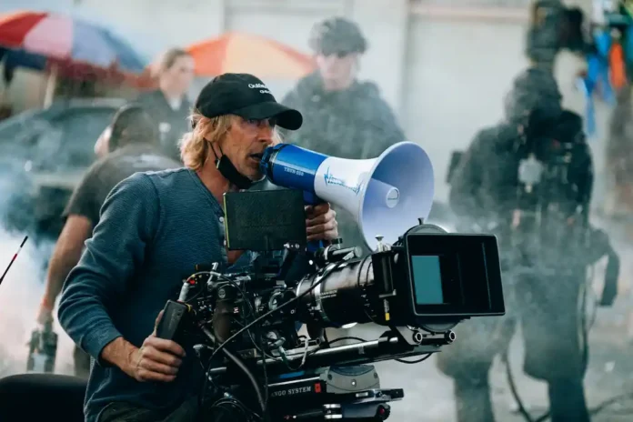 Michael Bay Bayhem Director Michael Bay on set off one of his movies, Ambulance in 2022